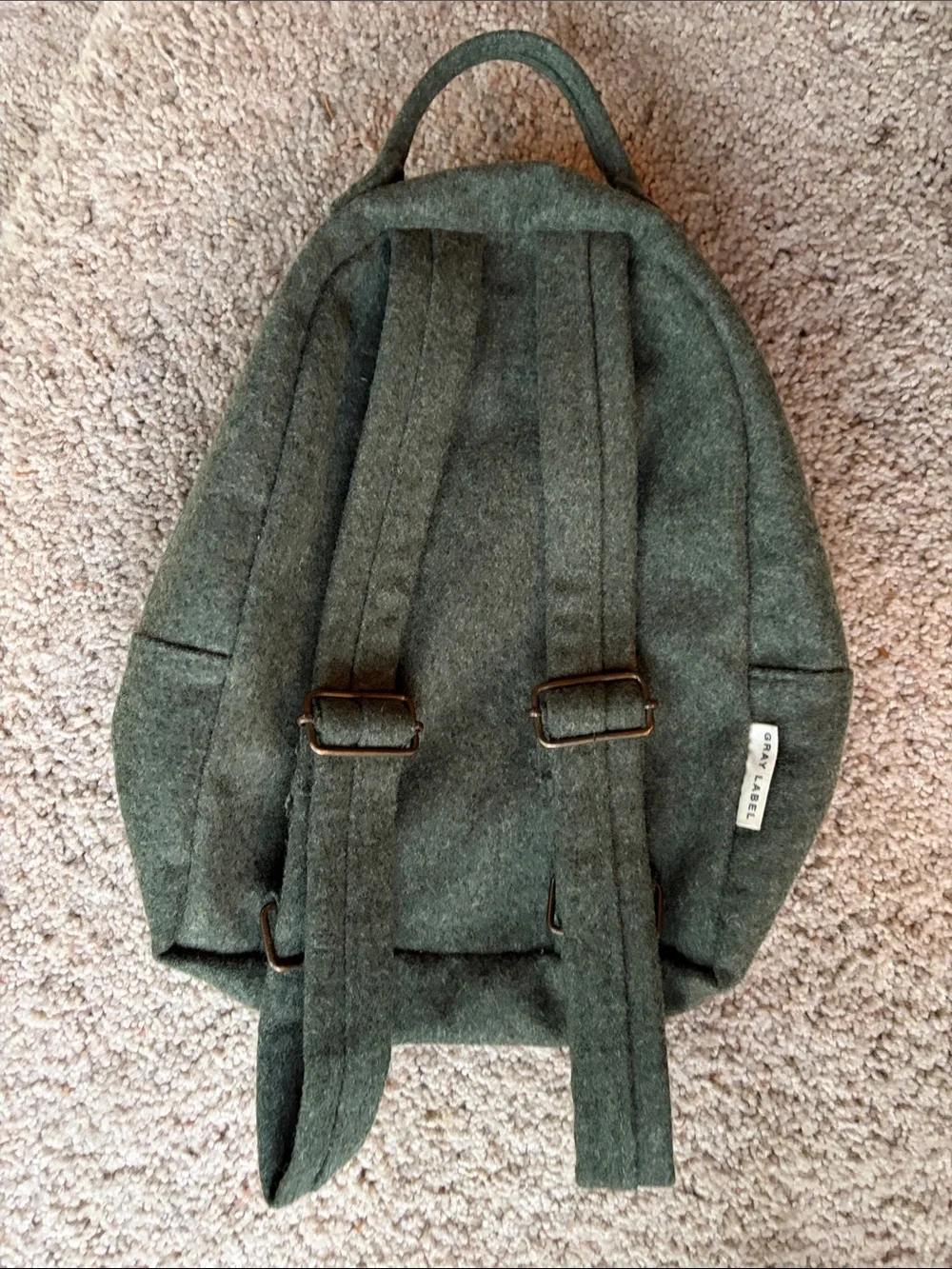 Gray Label Kids Wool Felt Backpack in moss